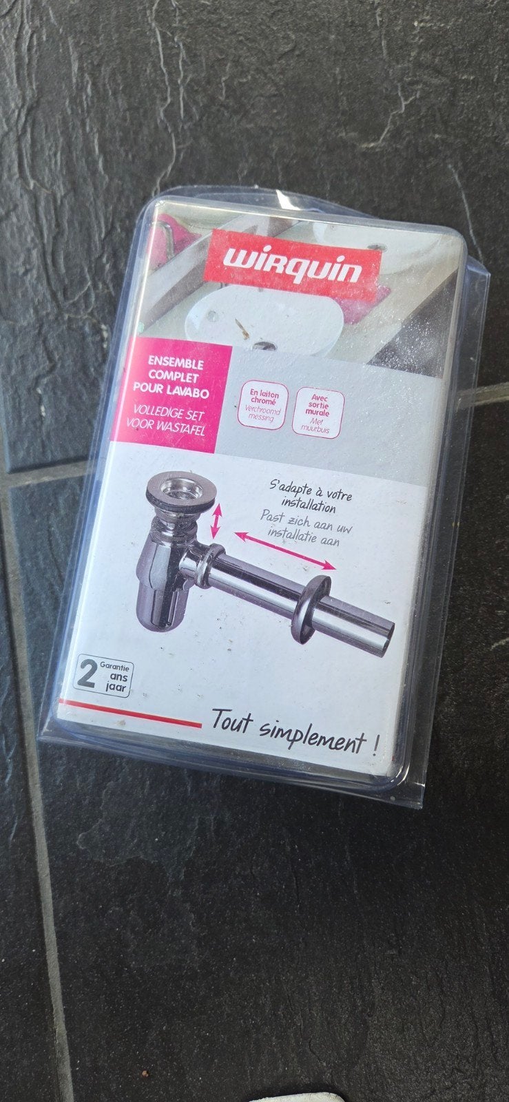 Wirquin Installatieset voor Wastafel - Verchroomd Messing, Ophalen of Verzenden, Nieuw, Wastafel