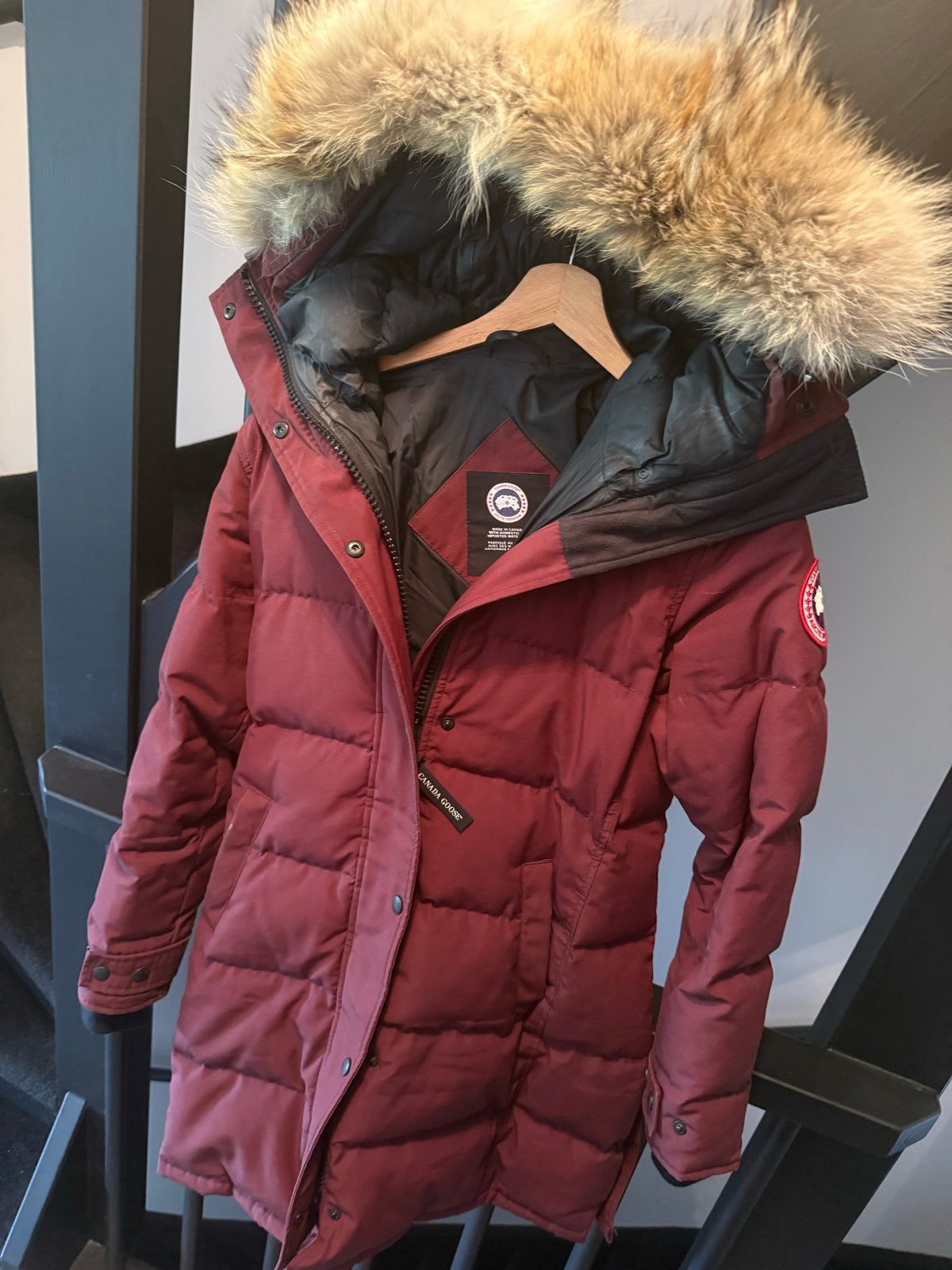 Canada Goose jas bordeauxrood XS/TP, Ophalen of Verzenden, Zo goed als nieuw, Maat 36 (S), Rood