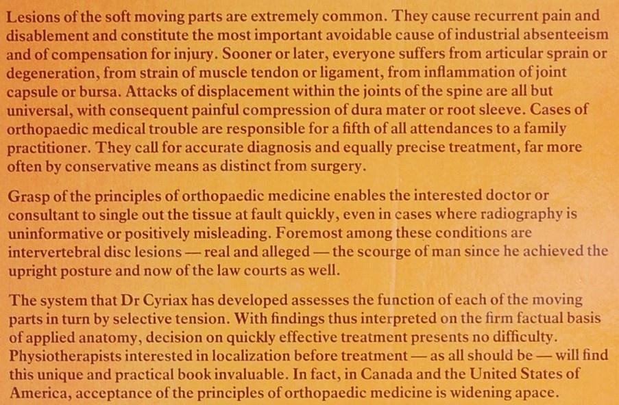 Textbook of Orthopaedic Medicine (1994), Verzenden, James Cyriax, Beta, WO