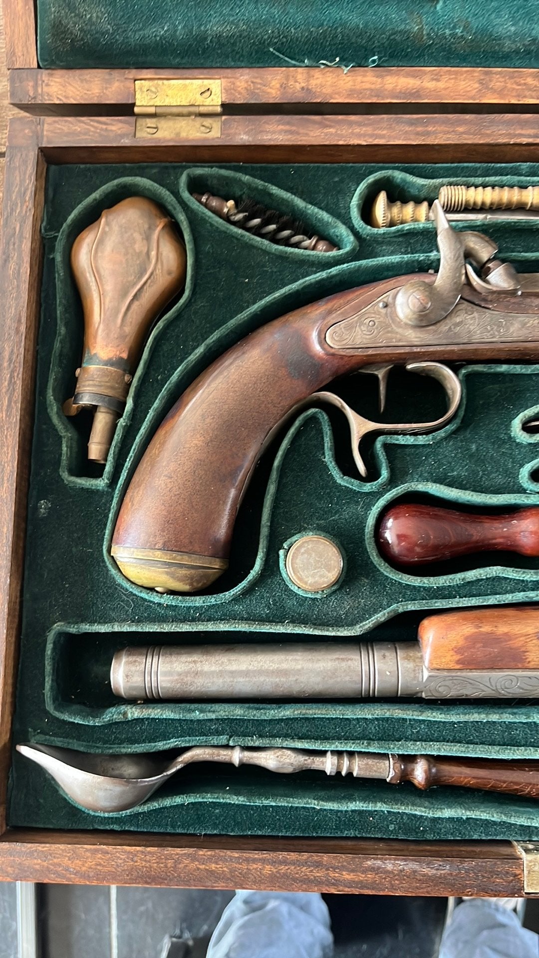 Complete duelleerset +/-1800 waarschijnlijk gemaakt in Luik, Ophalen of Verzenden