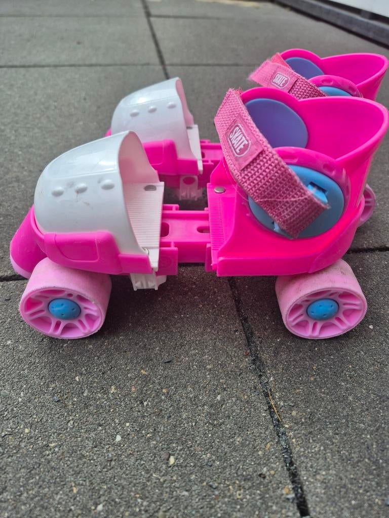Roze rolschaatsen voor over schoen - verstelbaar, Ophalen, Verstelbaar, Gebruikt, Kinderen