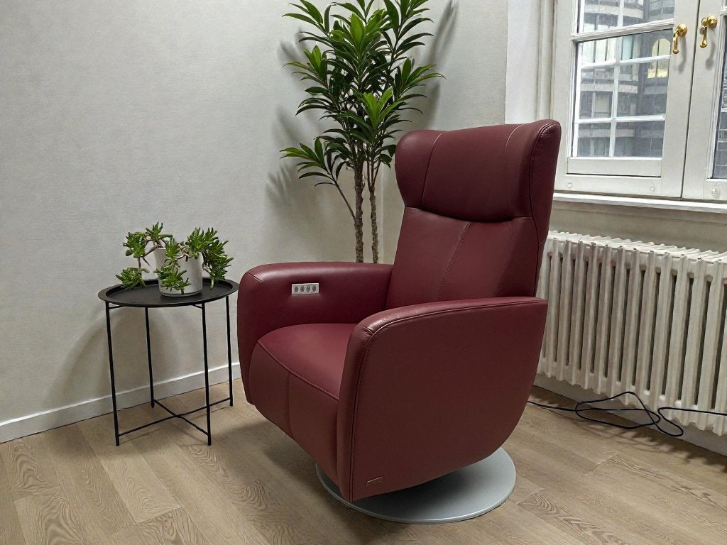 Nieuwstaat Prominent Sorisso sta op stoel relax fauteuil, N, N, Minder dan 75 cm, Leer