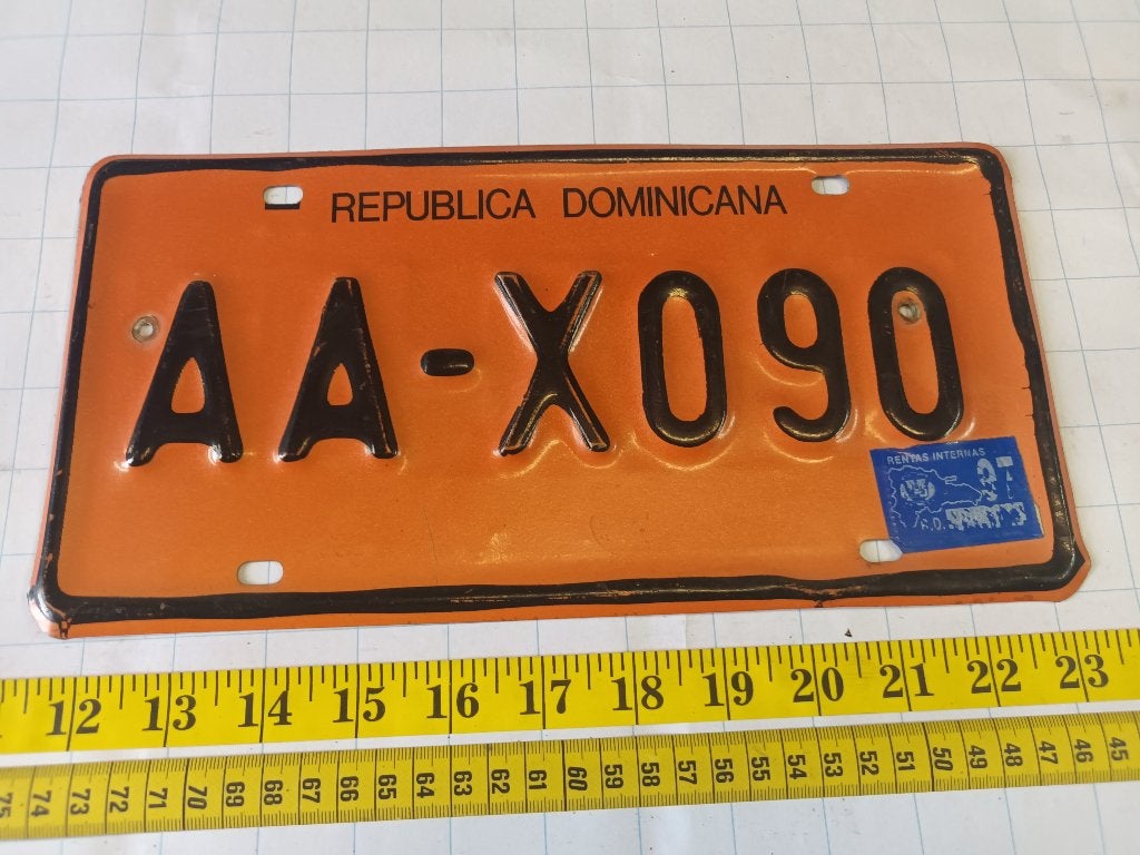 License plate Dominican Republic, Ophalen of Verzenden, Gebruikt, Auto's