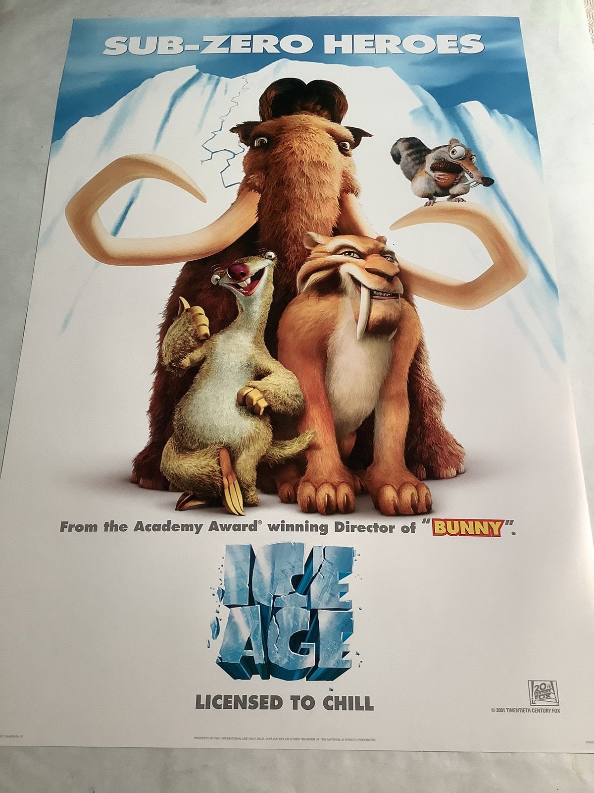 ICE AGE   USA  FILMPOSTER   68,5-101,5 cm, Ophalen of Verzenden, Zo goed als nieuw, A1 t/m A3, Film en Tv
