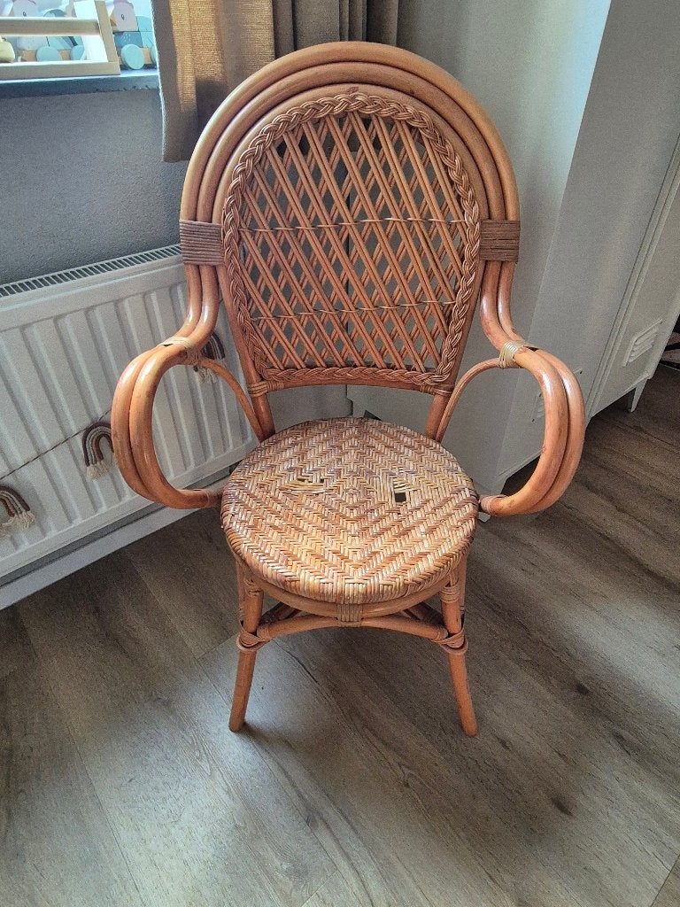 Rotan stoel, Ophalen, Gebruikt, Bruin, Vintage