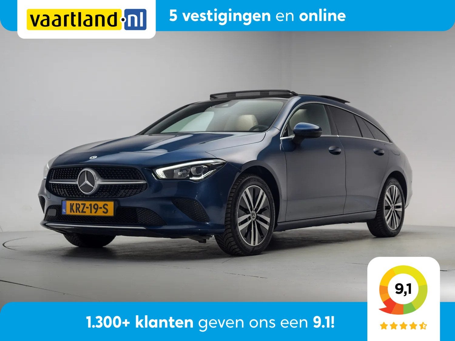 Mercedes-Benz CLA-Klasse 250e luxury line Aut. [ Panoramadak, Auto's, CLA, Gebruikt, 16 kWh, Blauw