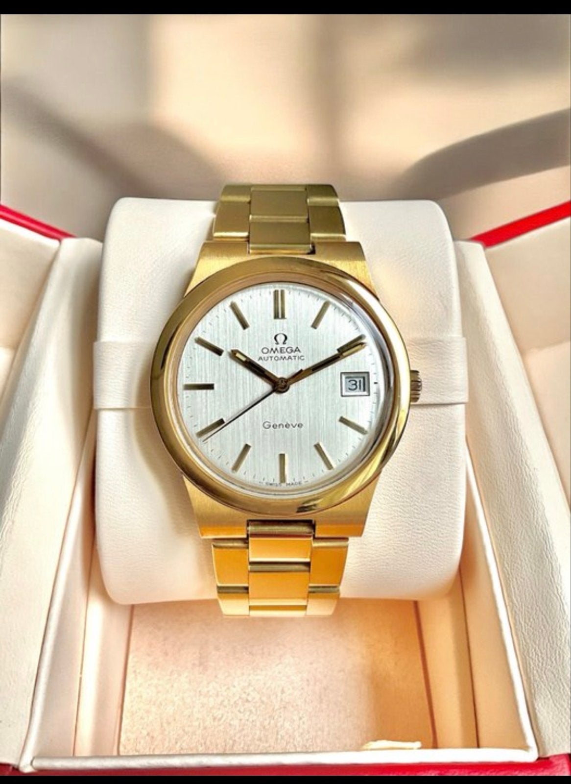 Omega Geneve Automatic Horloge in Perfecte Conditie, Polshorloge, Ophalen of Verzenden, Zo goed als nieuw, Omega