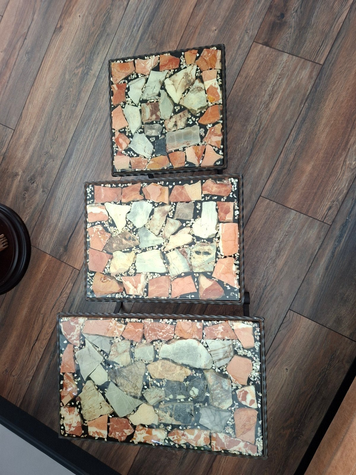 Onyx miniset bijzettafels - 3 stuks, Antiek en Kunst, Ophalen of Verzenden