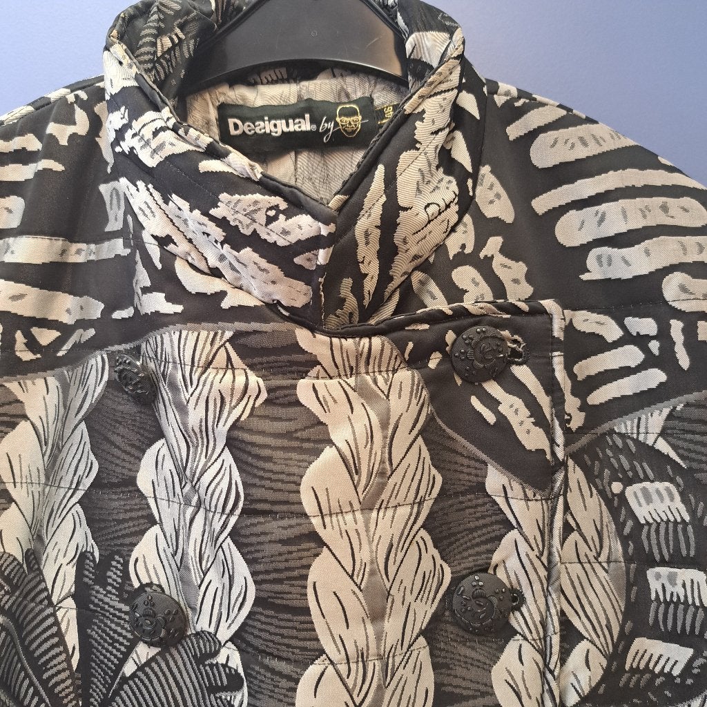 Desigual x Christian Lacroix winterjas zwart/zilver 44 46801, ., Zwart, Maat 42/44 (L), Ophalen of Verzenden
