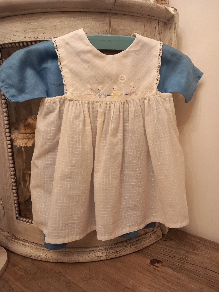 Vintage jurkje met overgooier. jaren 50 en ouder., Ophalen of Verzenden, Kinderen