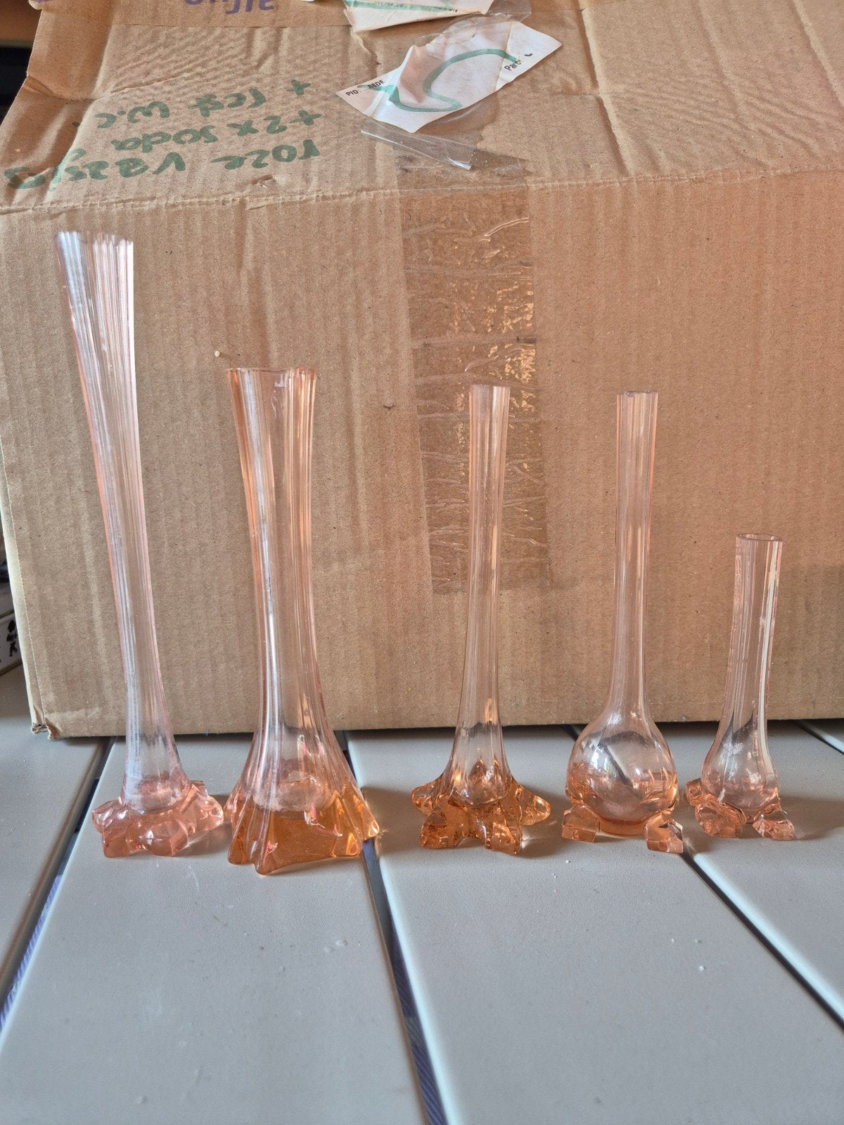 Solaflore Rosaline Roze Glazen Vaasjes Set, Ophalen of Verzenden
