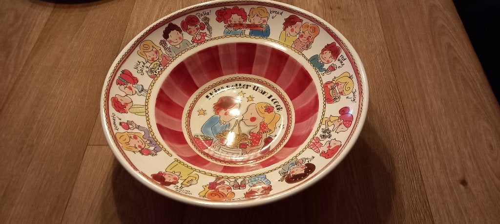 Grote blond Amsterdam schaal/spaghetti schaal 36 cm doorsnee, Ophalen of Verzenden, Zo goed als nieuw, Aardewerk, Schaal of Schalen