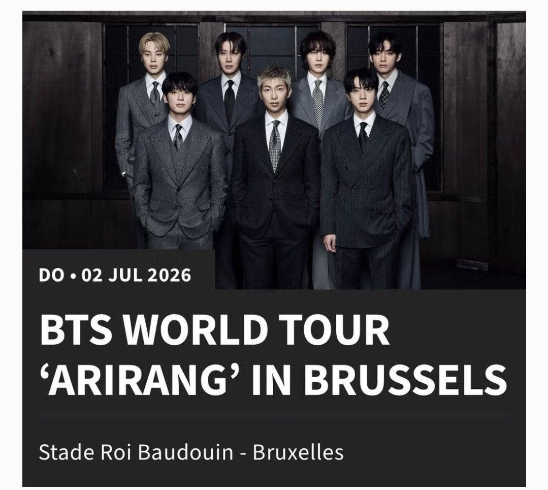 1 Ticket zitplaats concert BTS Brussel 02 07 2026, Eén persoon