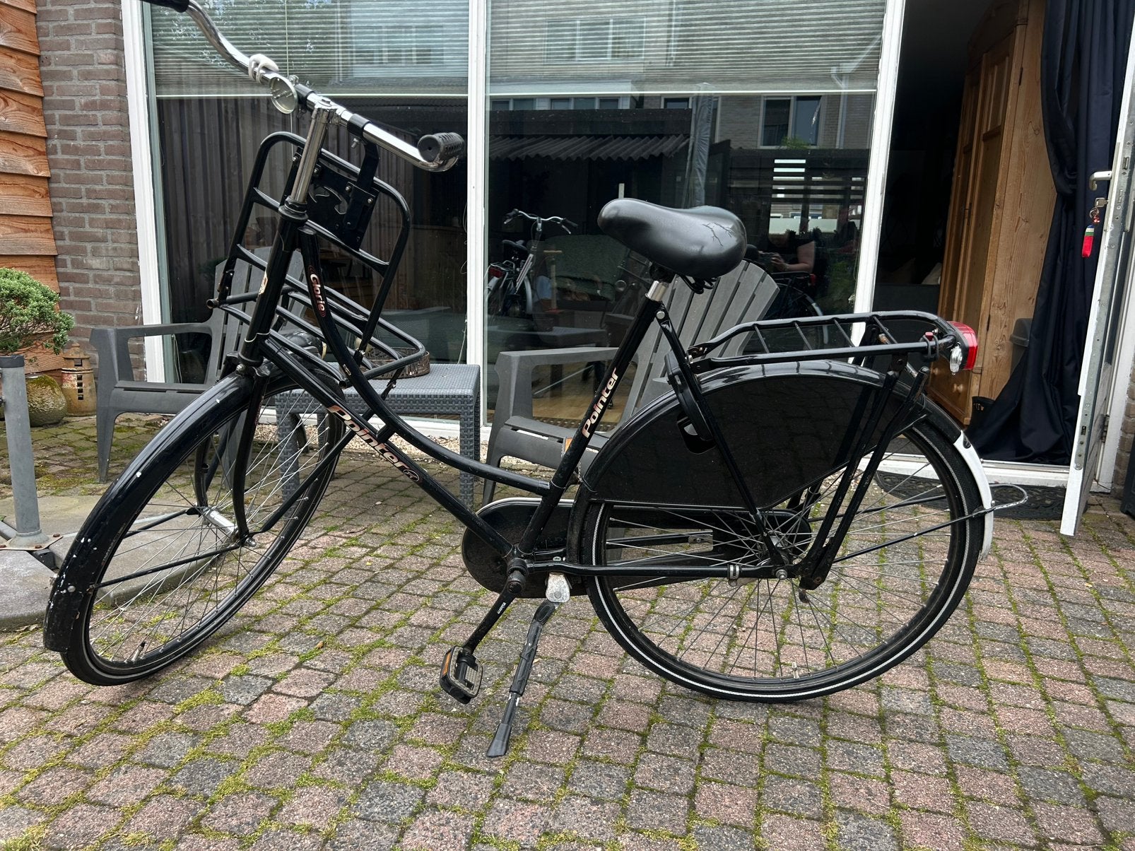 Pointer zwarte omafiets, Fietsen en Brommers, Fietsen | Dames | Damesfietsen, Ophalen, Gebruikt, Overige merken