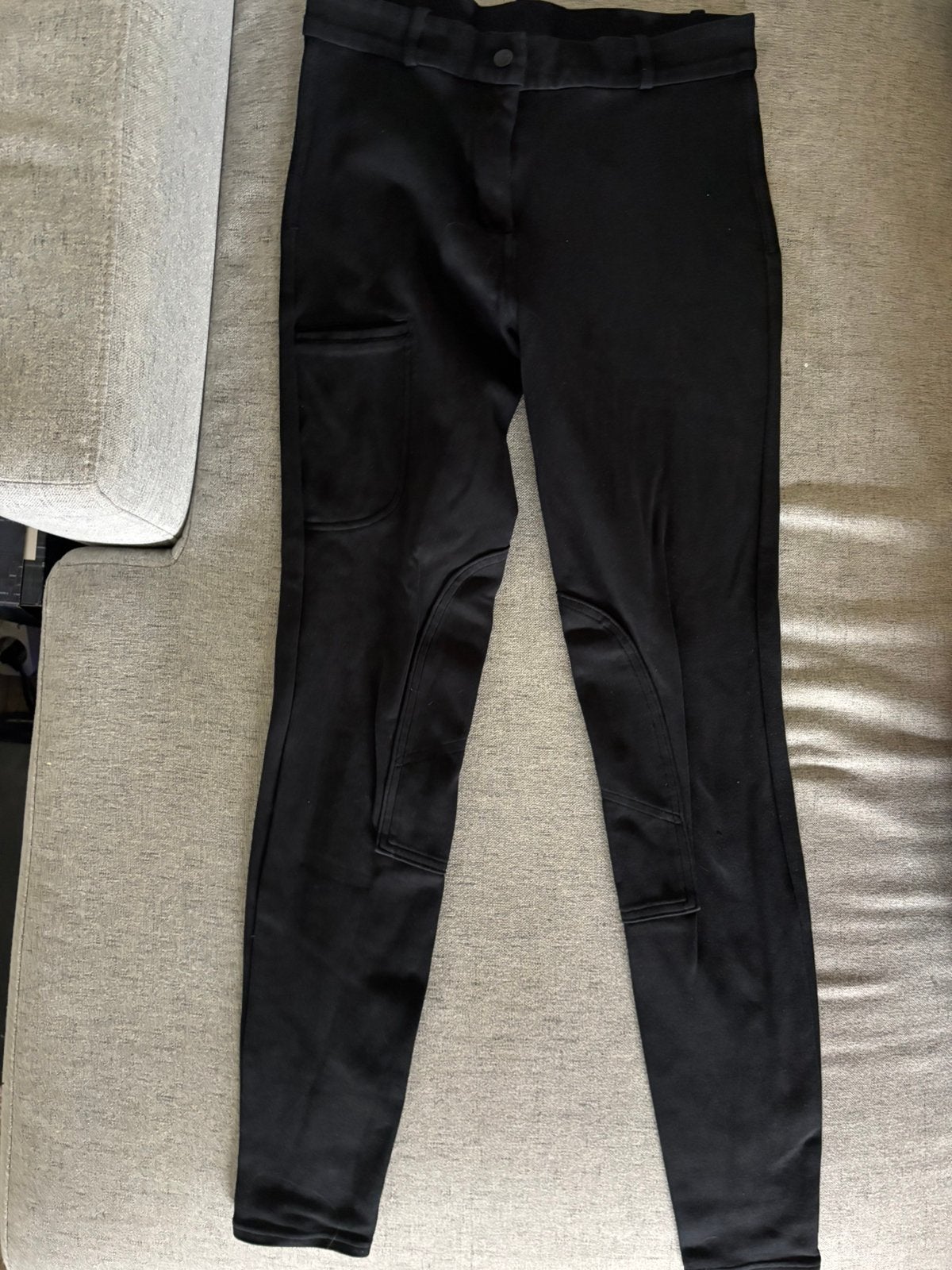 Zwarte rijbroek, Dieren en Toebehoren, Paardrijkleding, L, Dressuur, Fouganza, Zo goed als nieuw
