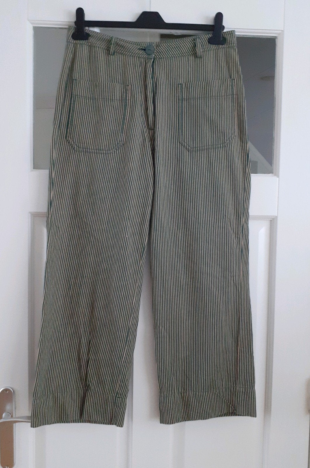 SKFK wijde highwaist broek organic cotton maat S/M, Ophalen of Verzenden, Zo goed als nieuw, Lang, Groen