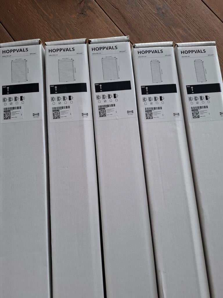 Diverse plissé vouwgordijnen Ikea Hoppvals, Huis en Inrichting, Stoffering | Gordijnen en Lamellen, Ophalen of Verzenden, Grijs