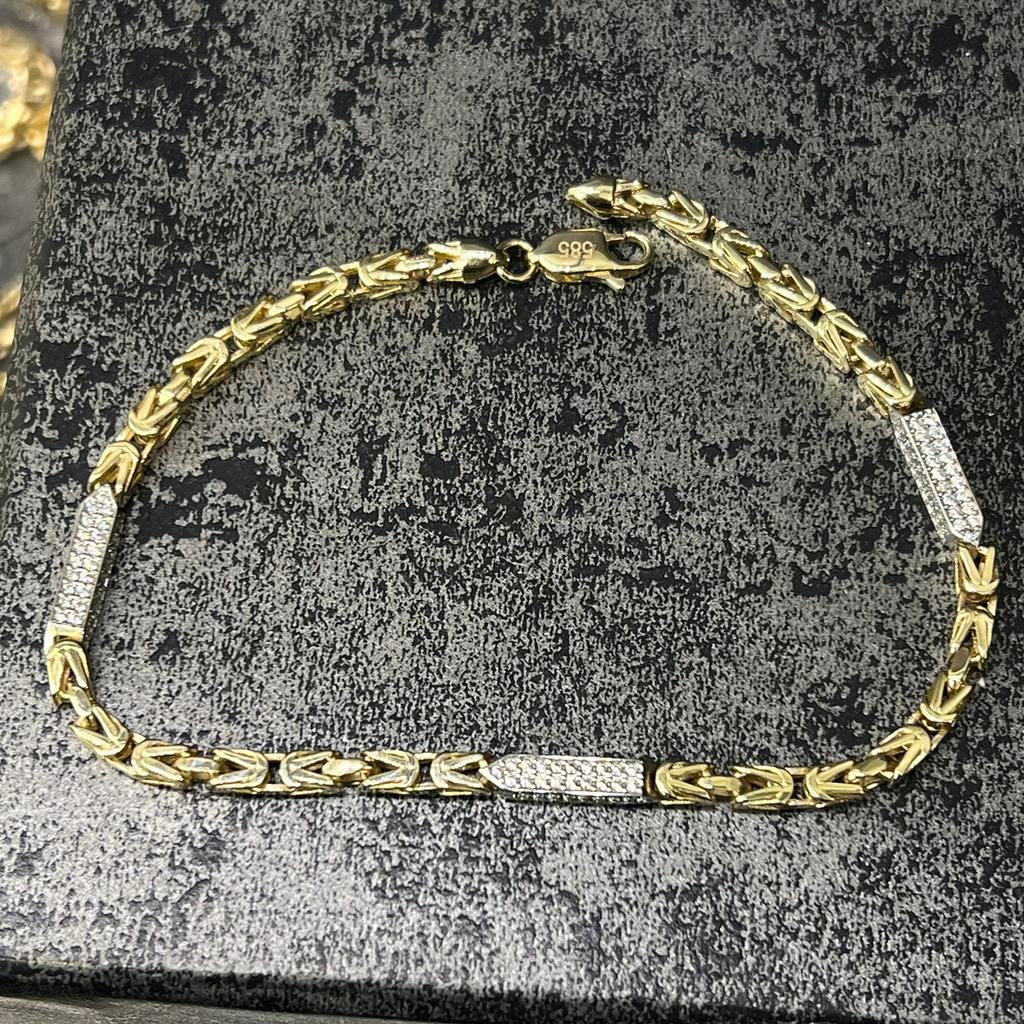 14 karaat gouden armband koningsschakel italy, Ophalen of Verzenden, Zo goed als nieuw, Goud