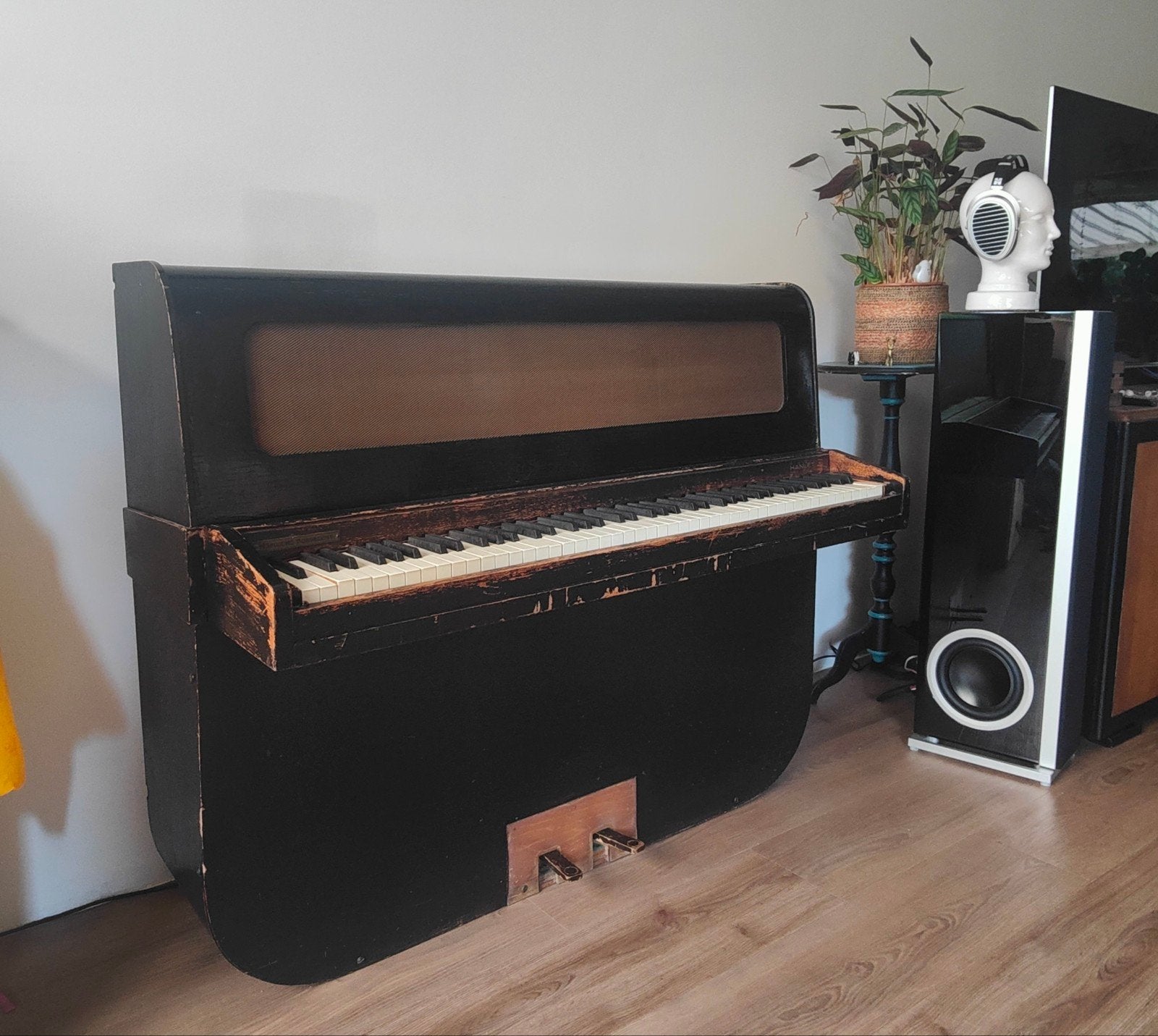 Unieke Hamlet Piano - Vintage Look, Ophalen, Gebruikt, Zwart, Piano
