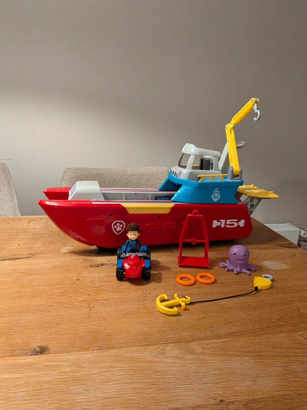 PAW Patrol Sea Patroller met Ryder en accessoires, Ophalen of Verzenden, Zo goed als nieuw