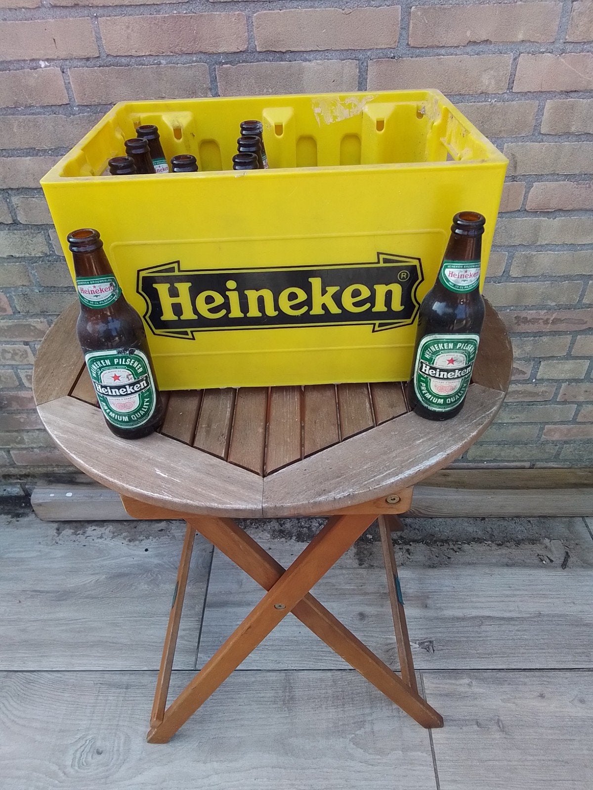 Heineken krat met flessen voor de verzamelaar, Verzamelen, Ophalen, Gebruikt, Verpakking