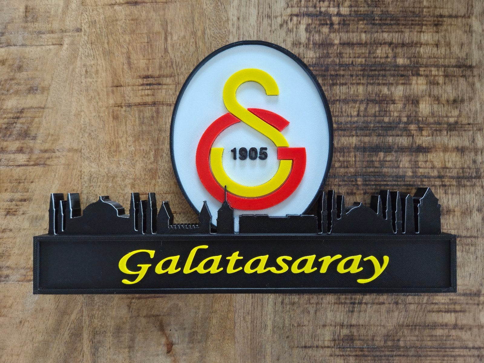 Uniek 3d Galatasaray logo met skyline, Verzamelen, Ophalen of Verzenden, Nieuw, Buitenlandse clubs, Beeldje of Poppetje