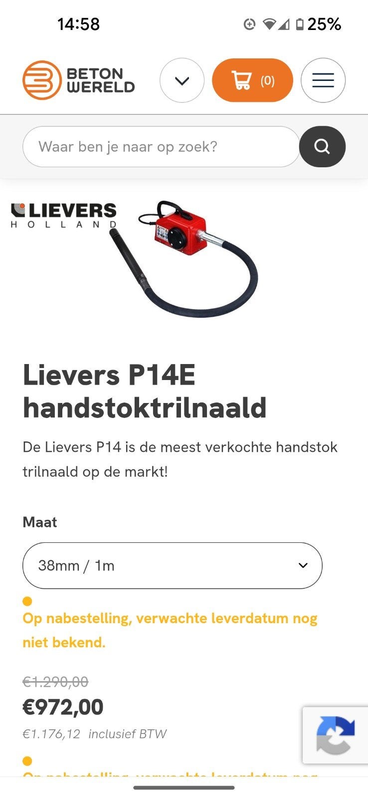 Beton Trilnaal Lievers zgan, Ophalen, Zo goed als nieuw