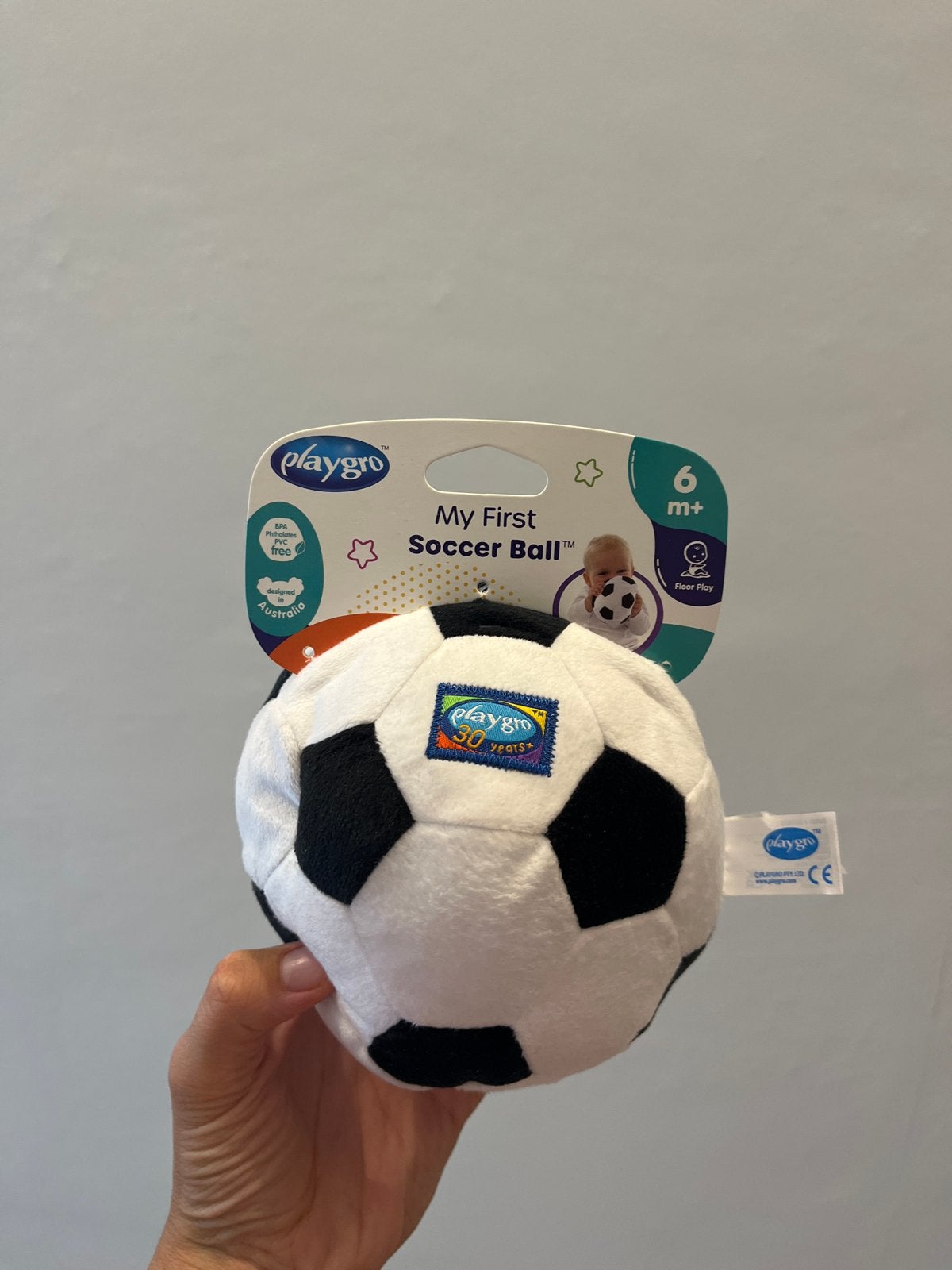 Nieuwe Playgro My First Soccer Ball rammelaar, Ophalen, Nieuw, Rammelaar, Met geluid