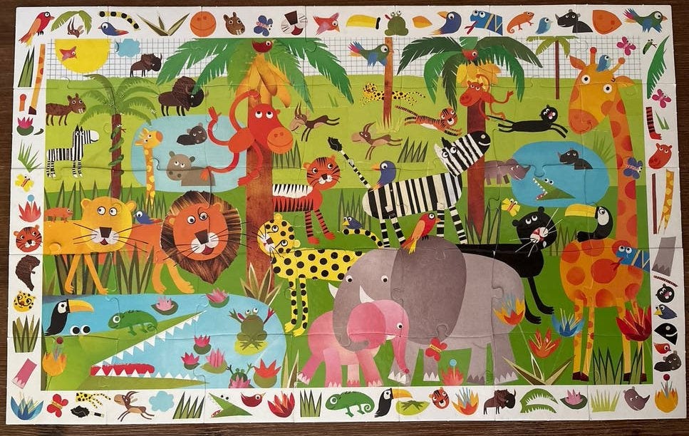 Djeco Observatie Puzzel Jungle Dieren 35 Stukjes, Kinderen en Baby's, Speelgoed | Kinderpuzzels, Ophalen of Verzenden, 10 tot 50 stukjes