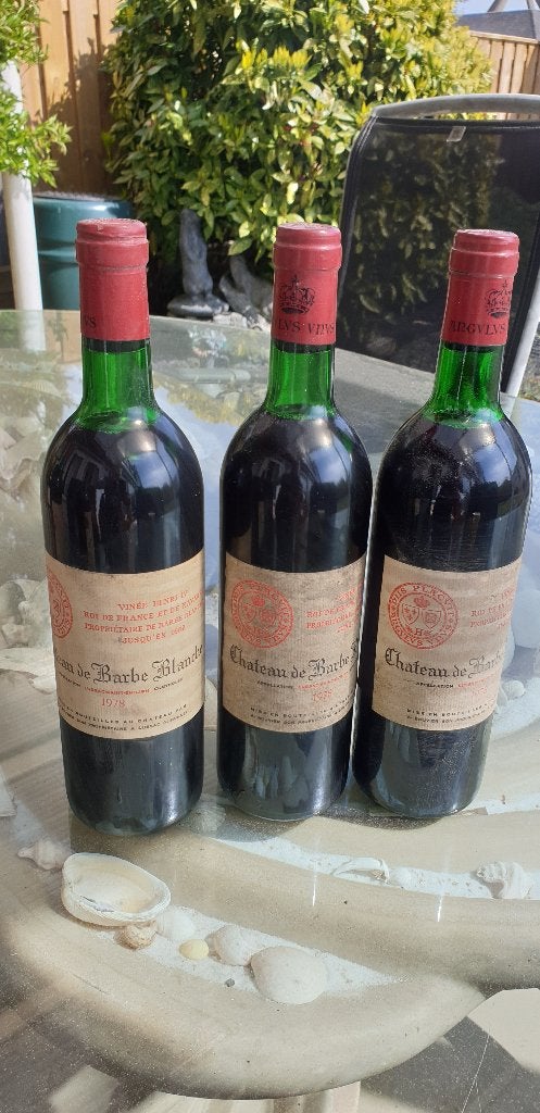 3 x Chateau De Barbe Blanche Lussac St Emilion 1978, Frankrijk, Nieuw, Ophalen of Verzenden, Rode wijn