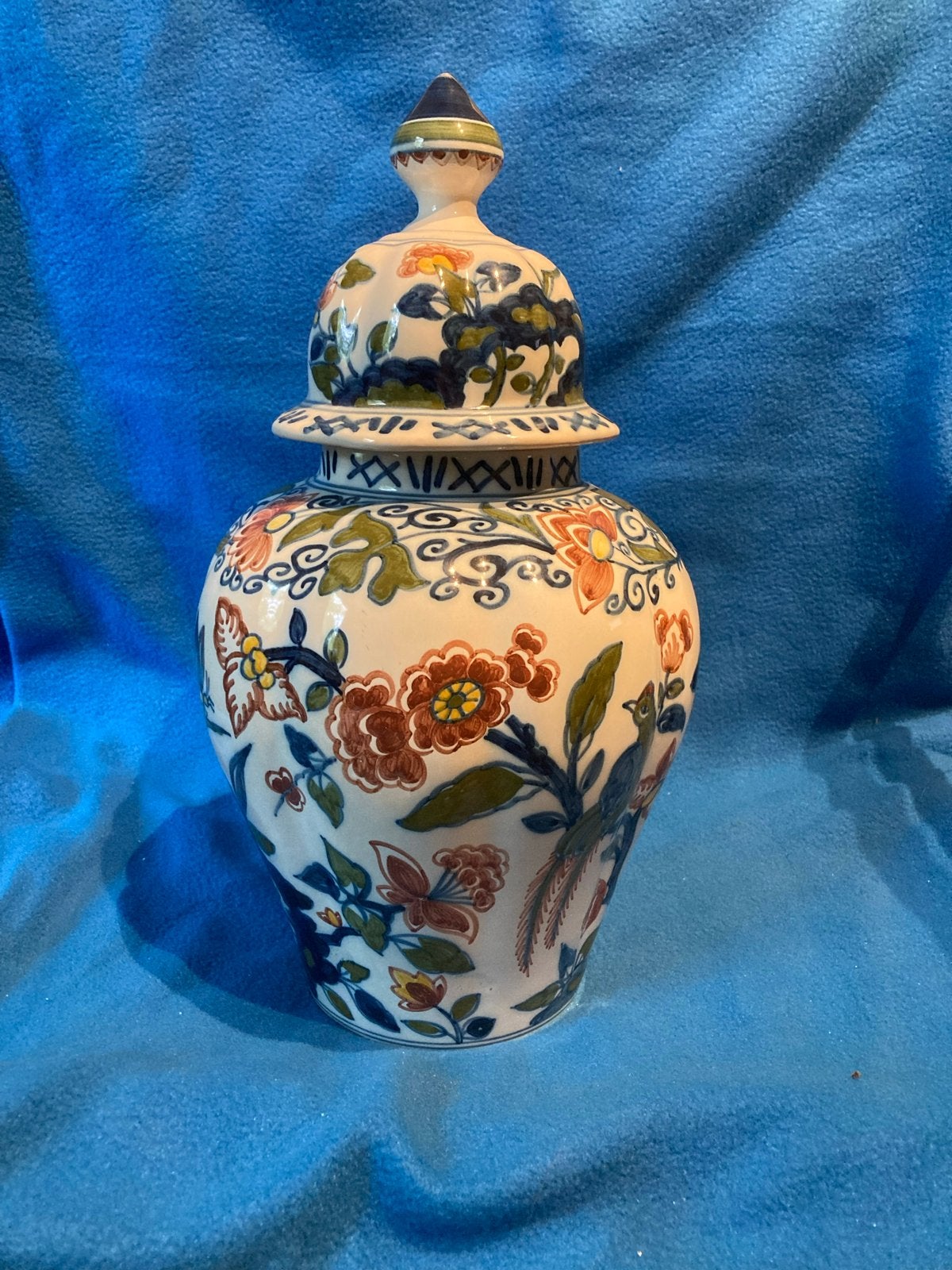 Prachtige Makkum aardewerk gemberpot met deksel, Antiek en Kunst, Ophalen