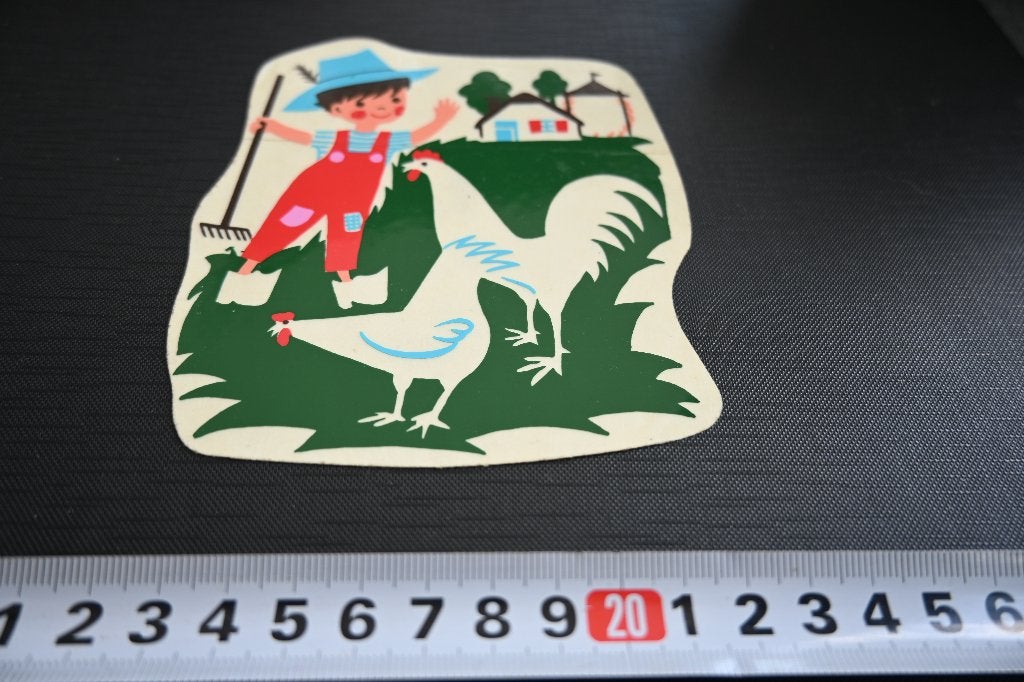 sticker strip transparant boer kippen boerderij hooiberg, Ophalen, Zo goed als nieuw