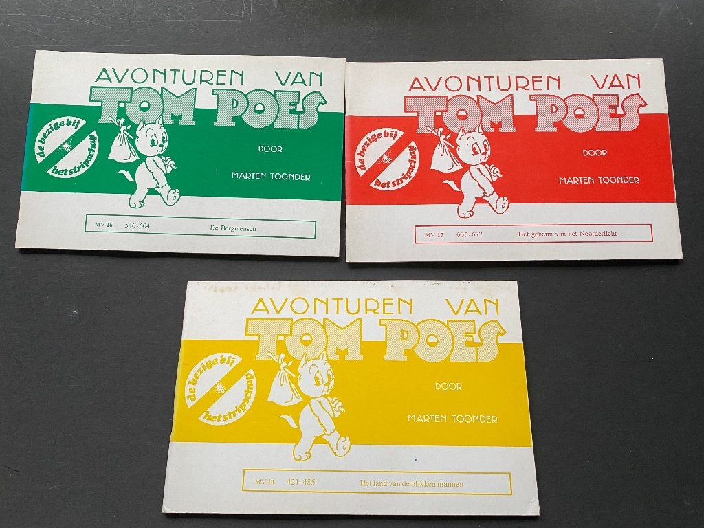 3 exemplaren van de avonturen van Tom Poes  Marten Toonder., Boeken, Stripboeken, Meerdere stripboeken, Ophalen of Verzenden, Zo goed als nieuw