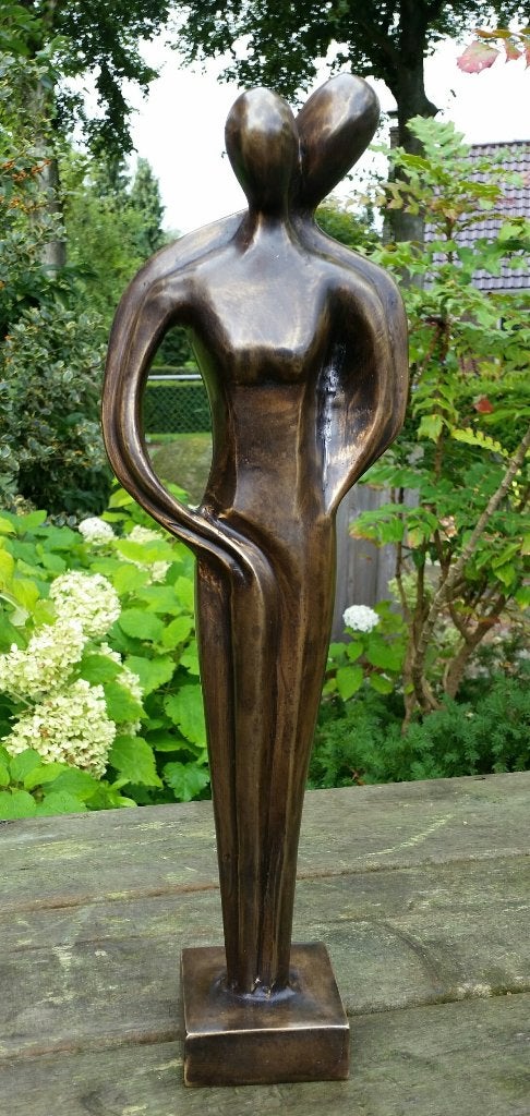 ABSTRACT BEELD / KOPPEL / MAN VROUW/ BRONZEN TUINBEELD, Ophalen of Verzenden, Brons, Beeld