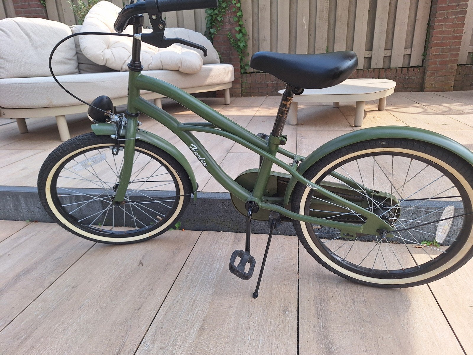 Harley kinderfiets - Groen - 20 inch, Fietsen en Brommers, Fietsen | Kinderfietsjes, Ophalen, 20 inch of meer, Gebruikt, Velgrem