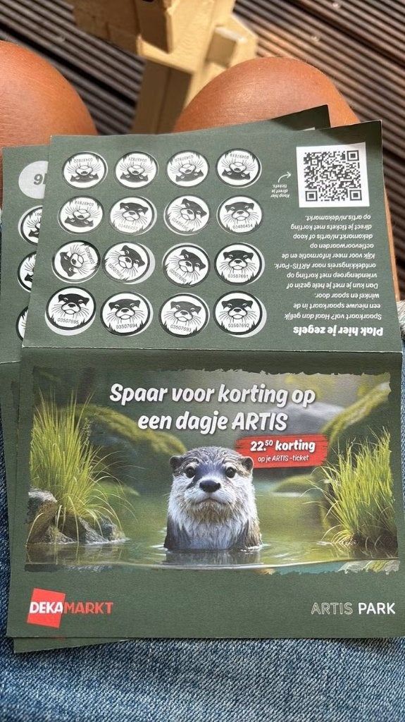 Artis kortingskaarten, Twee personen, Ticket of Toegangskaart