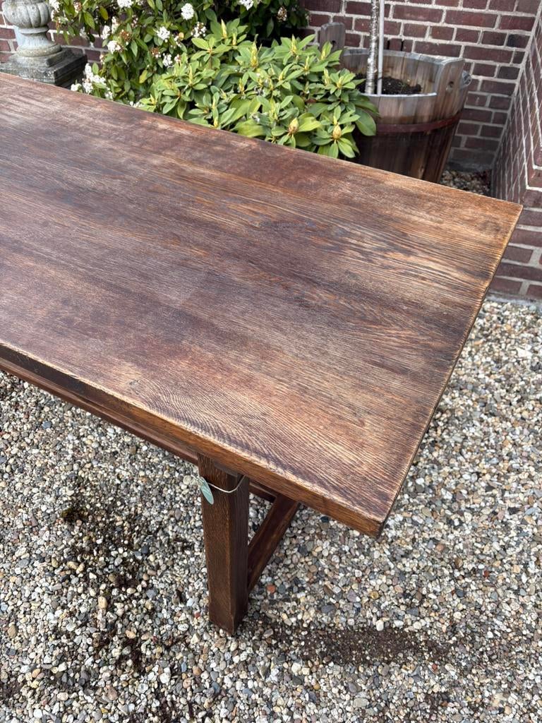 Massief houten eettafel, keuken tafel, demontabel, landelijk, Ophalen