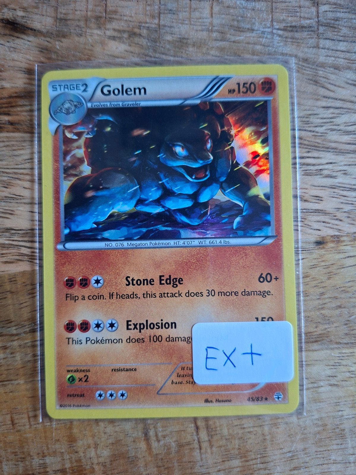 Pokémon Kaart Golem EX+ (45/83) - XY Generations, Ophalen of Verzenden, Zo goed als nieuw, Losse kaart