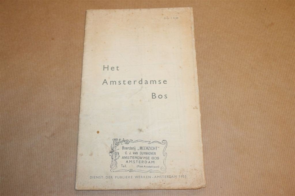 Oude kaart - Het Amsterdamse Bos - 1955, Boeken, Gelezen, Ophalen of Verzenden, Landkaart, 1800 tot 2000