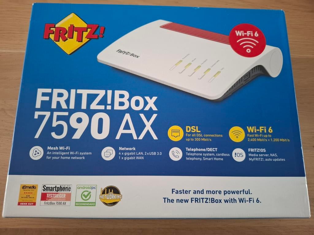 FRITZ!Box 7590 AX - Nieuw in doos, Ophalen of Verzenden, Nieuw, Router met modem, FRITZ!Box