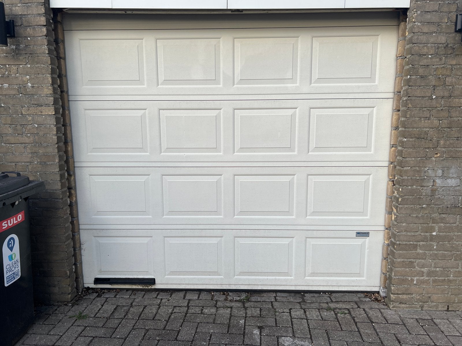 Crawford Garagedeur met elektrische opener, Ophalen, Kunststof, Gebruikt, 120 cm of meer