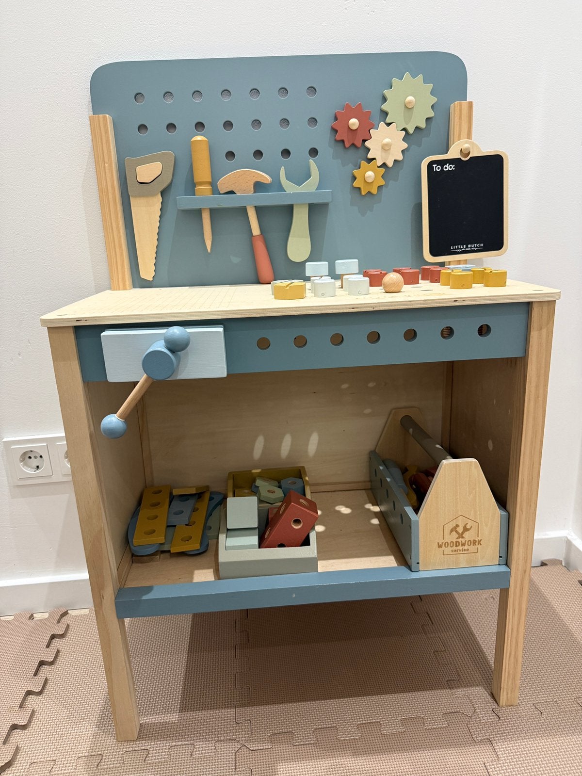 Little Dutch werkbank + gereedschapskist, Kinderen en Baby's, Ophalen, Zo goed als nieuw