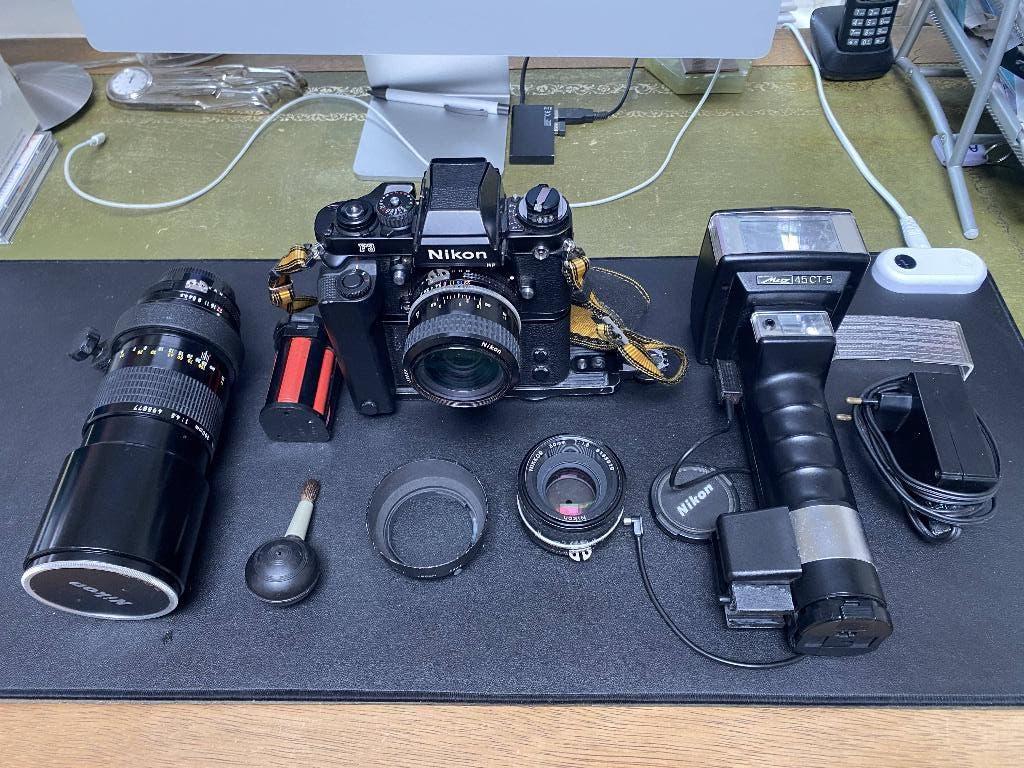 Nikon F3 complete set met Lenzen, Flitser en Motordrive, Ophalen, Gebruikt, Nikon