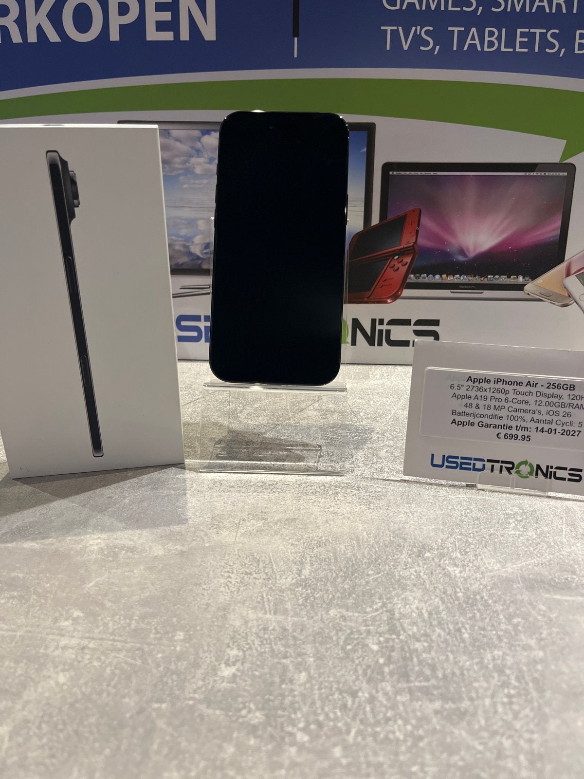 Apple iPhone Air - 256GB met 100% batterijconditie, 256 GB, Overige modellen, Zwart, Ophalen of Verzenden