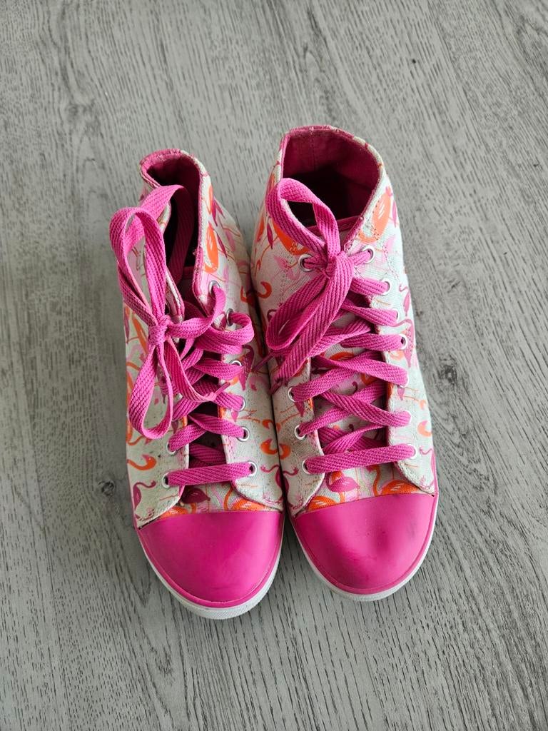 Meerkleurige flamingo Heelys (zonder wieltjes), Ophalen of Verzenden, Zo goed als nieuw, Sneakers of Gympen