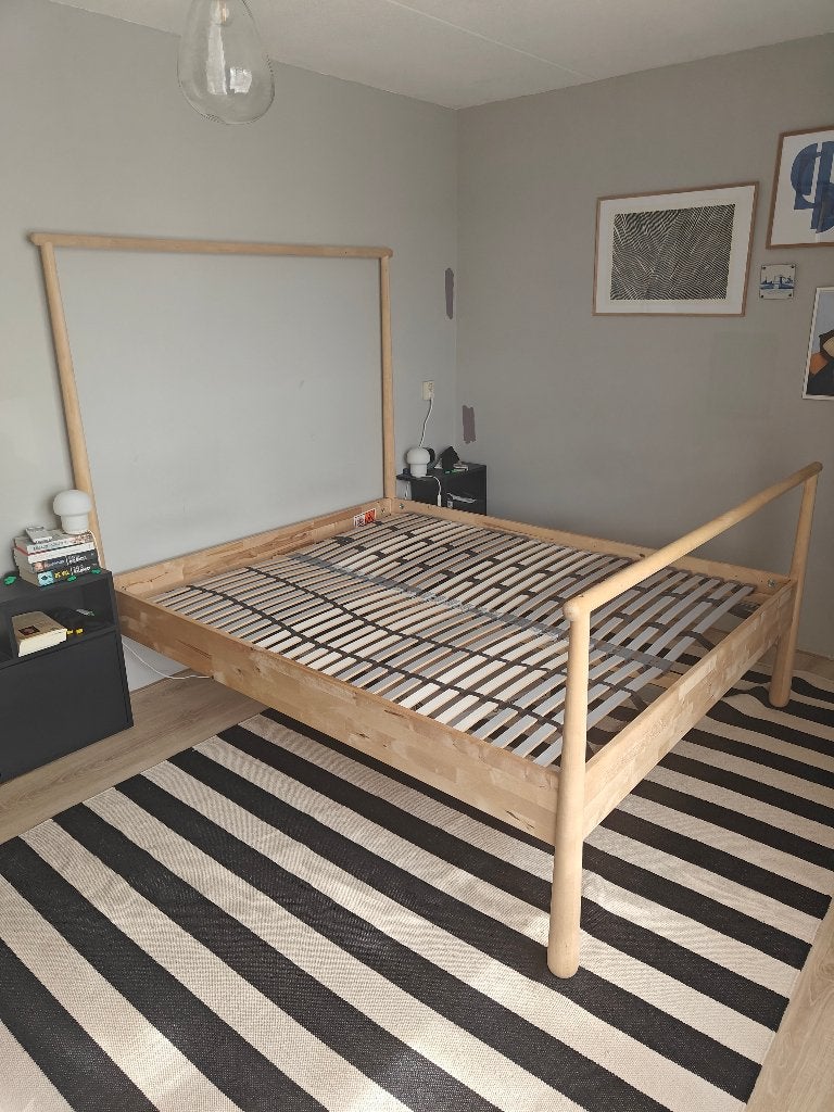 IKEA Gjöra houten tweepersoonsbed met lattenbodems, Ophalen, Gebruikt, Overige kleuren, Tweepersoons
