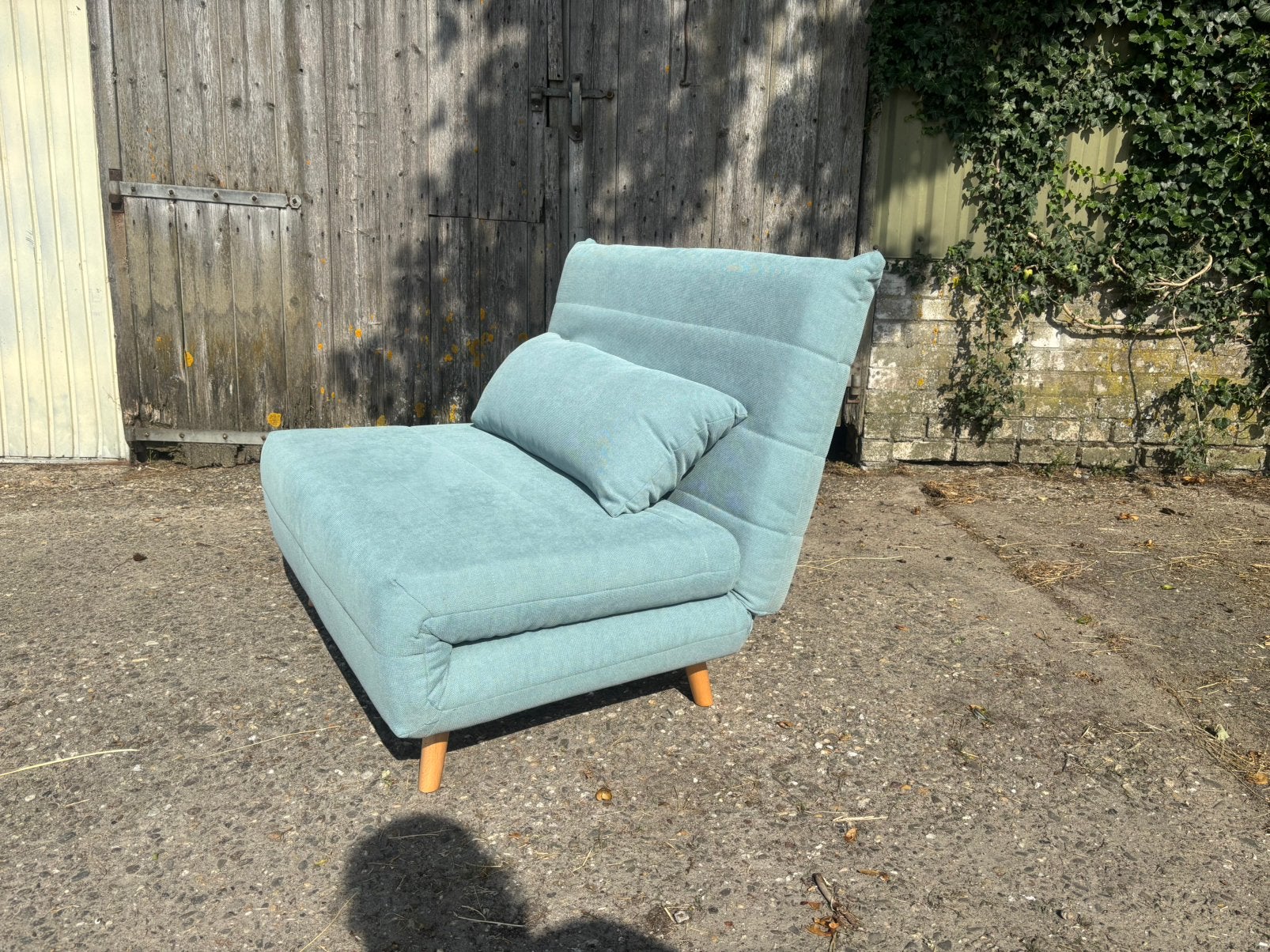 Zo goed als nieuwe bedbank, Huis en Inrichting, Ophalen, Eenpersoons, Zo goed als nieuw, Minder dan 150 cm