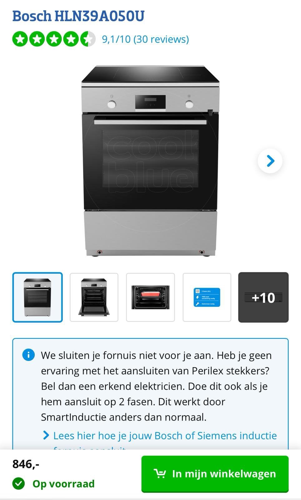 Bosch HLN39A050U Inductie Fornuis - Nieuw in doos, Witgoed en Apparatuur, Fornuizen, Ophalen, 60 cm of meer, 4 kookzones, Inductie