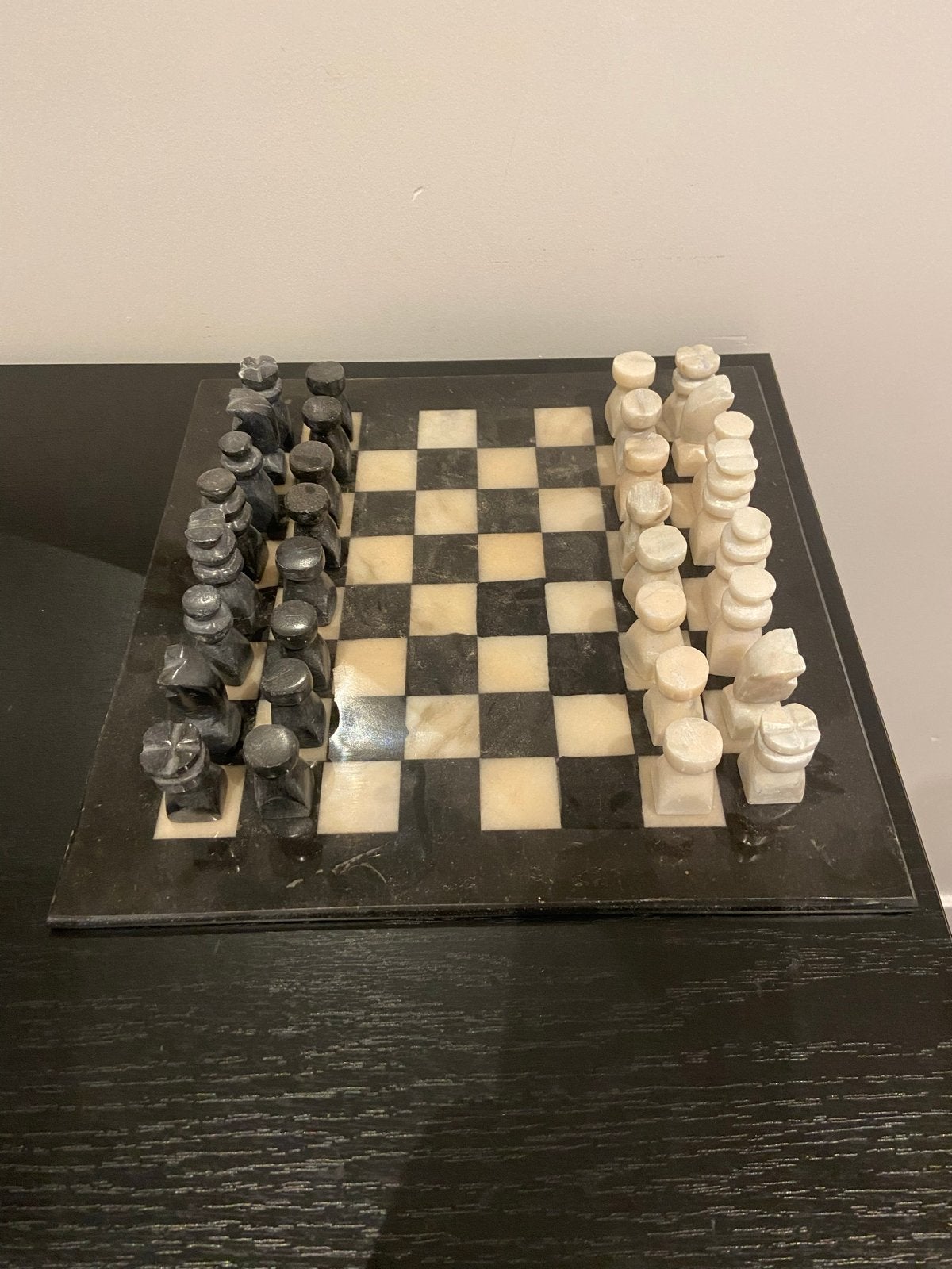 Handgemaakt Marmeren Schaakspel uit Marokko, Een of twee spelers, Ophalen of Verzenden, Nieuw