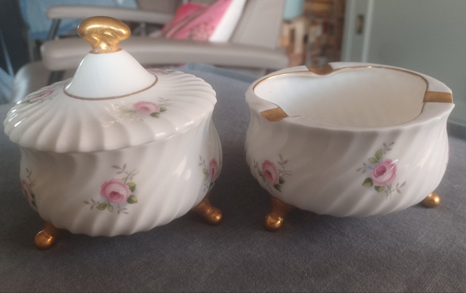 Vintage Royal Goedewaagen Gouda Mosroos asbakje en potje, Ophalen of Verzenden